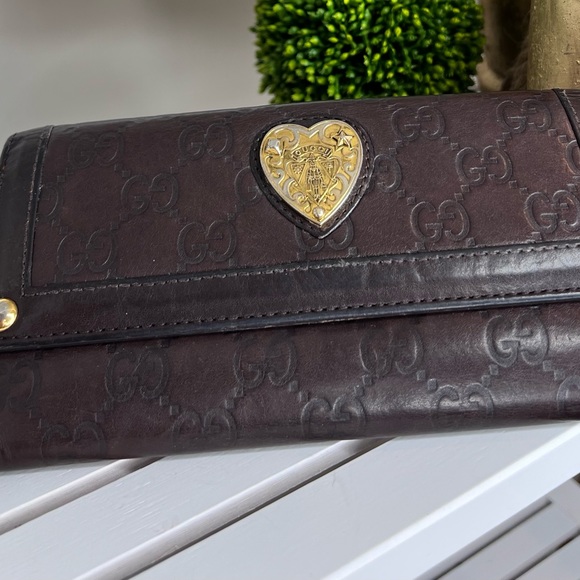 100% authentic Authentic Gucci GG Dark Brown Long Wallet - Picture 7 of 12